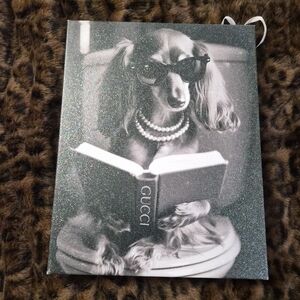 Dog Canvas Art - Black and White And Glitter